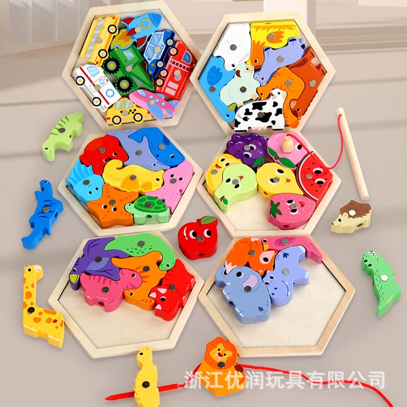 Wooden Puzzle Toy For Kidsren 3-6 Years Old Hand-Eye Coordination Exercise Kindergarten Early Education Small Class Puzzle Shape Matching - Image 4